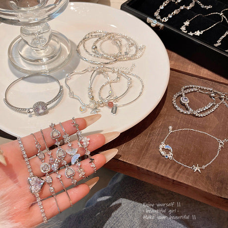 Korean-Style Bestseller: Chic & Sophisticated Pearl Bracelet for Women — Versatile, Elegant, and Exquisite Jewelry Featuring Zircon Hearts and Bows