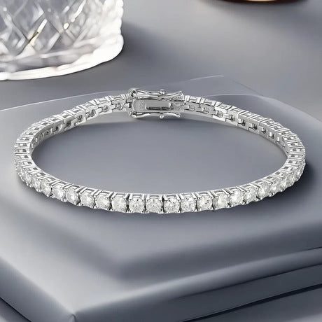 3mm Women's Tennis Bracelet — High-Carbon Diamonds, Full-Pavé, Niche Design — S925 Silver, Simple, Ultra-Sparkling, All-Diamond — Cross-Border Jewelry